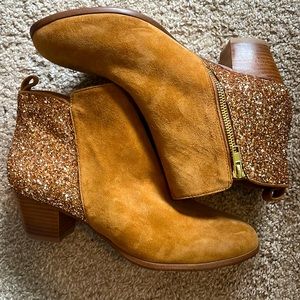 Anthropologie Glitter Ankle boots